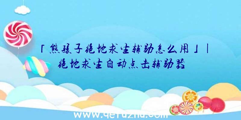 「熊孩子绝地求生辅助怎么用」|绝地求生自动点击辅助器